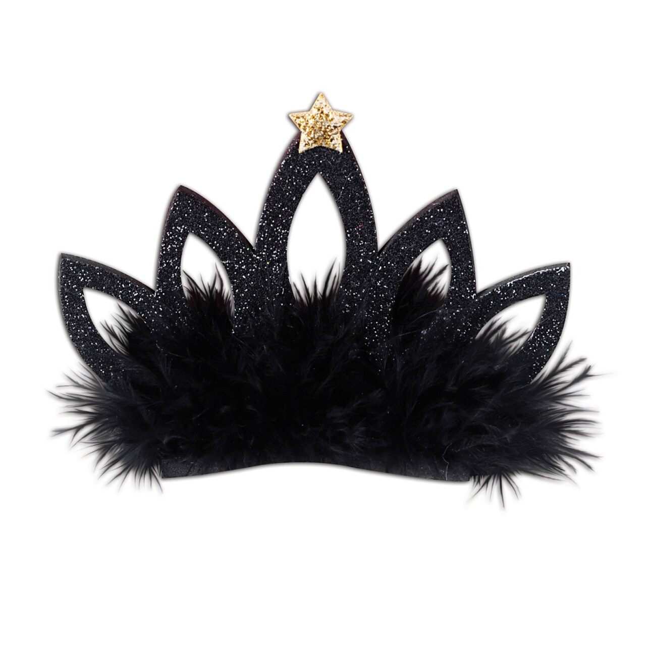 Party Central Club Pack of 12 Black Women Adult Mini Tiara Hair Clip Party Favor Costume Accessories - One Size